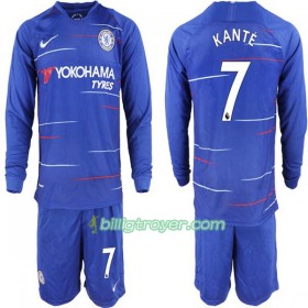 Billige Fotballdrakter Chelsea Kante 7 Barn Hjemmedraktsett 2018/19 Langermet